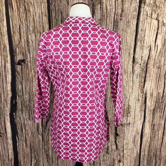 Brooks Brothers Pink Geometric Tunic Top Sz S - Picture 4 of 8